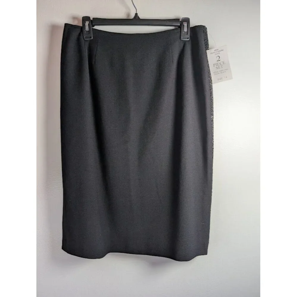 Vintage Oleg Cassini Skirt Suit Womens Size 14 Career Formal Set Office Wool 90s - Picture 6 of 8
